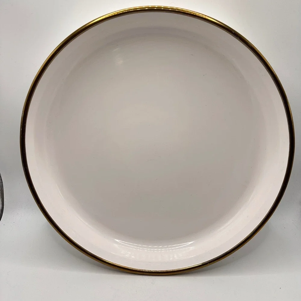 Vintage Corning Ware French White Gold Rim Quiche Tart Baking Dish F-3-B 24cm